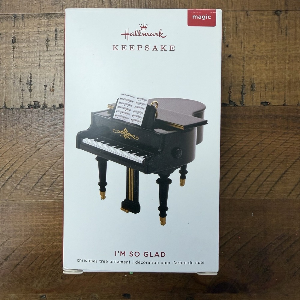 2019 Hallmark Keepsake I'm So Glad Grand Piano Christmas Ornament Magic Sound